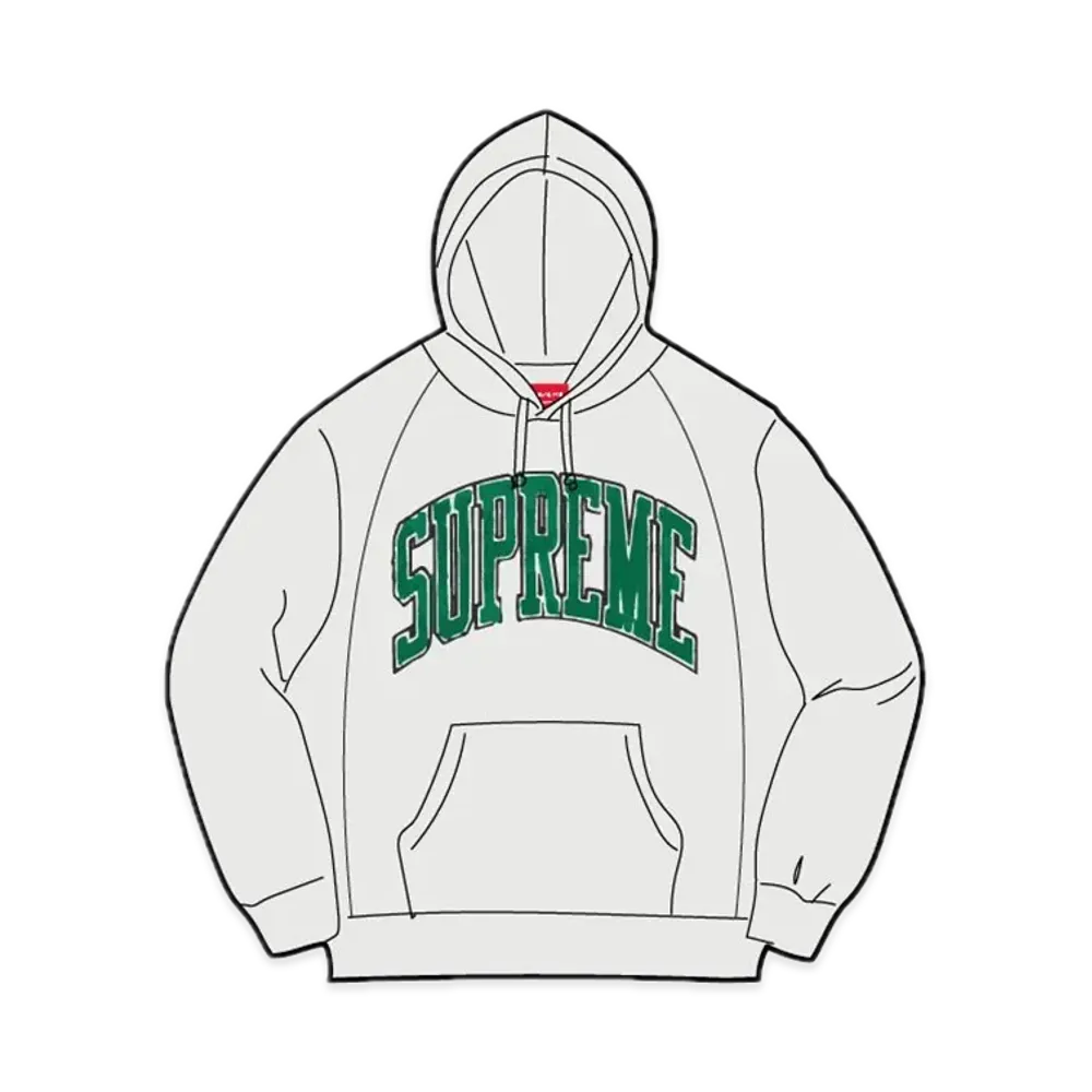 Supreme Boxy Piping Arc Hooded Sweatshirt "Ash Grey"