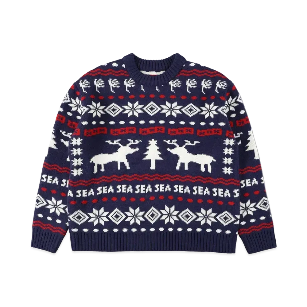 WIND AND SEA GOD SELECTION XXX NORDIC SWEATER "Navy"