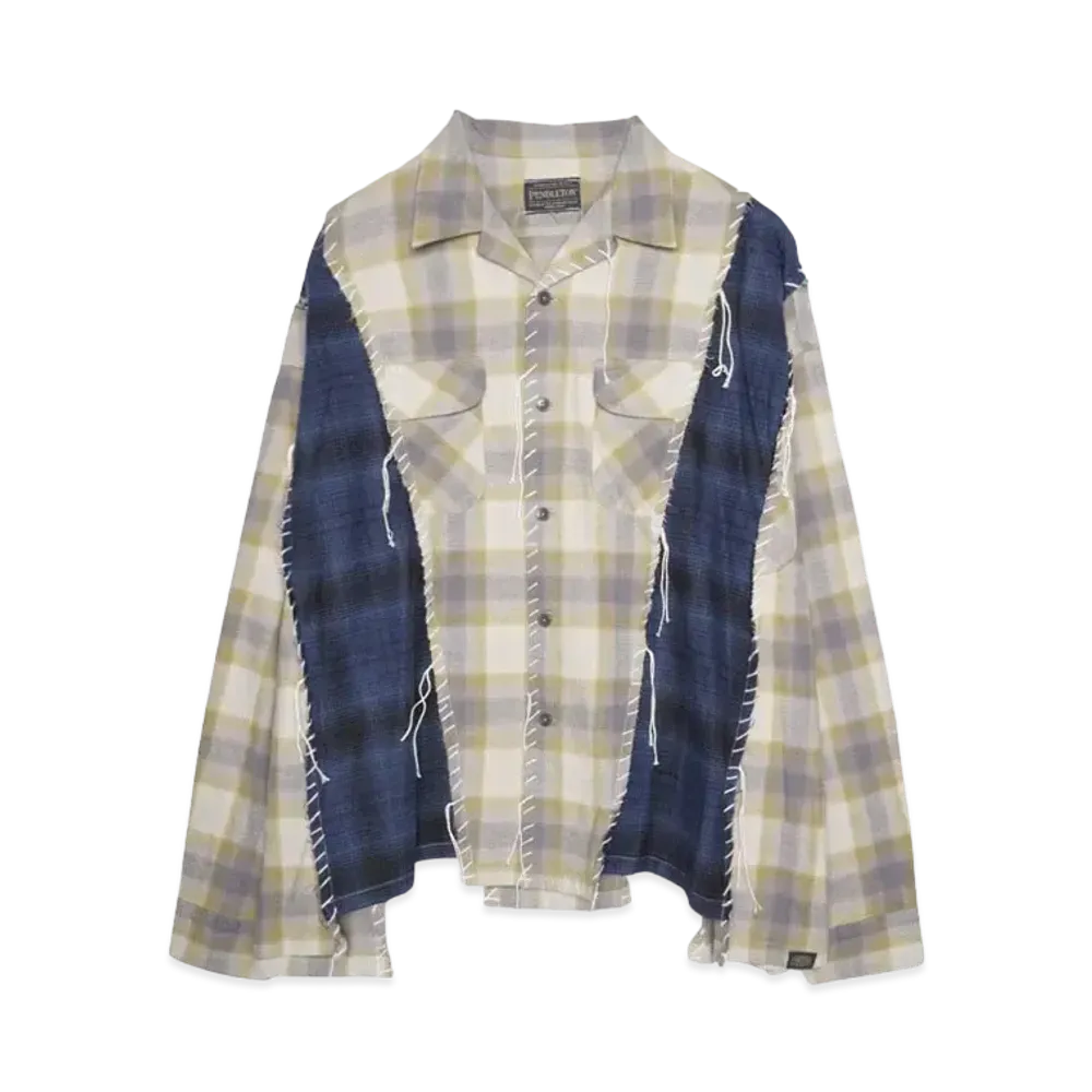 PENDLETON x DISCOVEREDLOOPING WIDE SHIRT "BLUE"