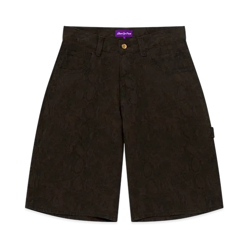 BlackEyePatch Python Patterned Baggy Duck Shorts "Olive"