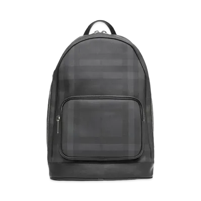Burberry London Checkleather Backpack "Dark Charcoal"