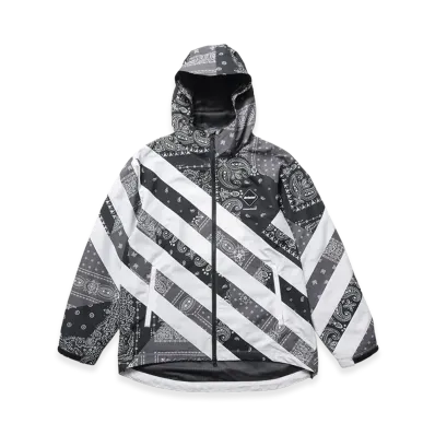 F.C.Real Bristol Patchwork Stripe Practice Jacket "Black"