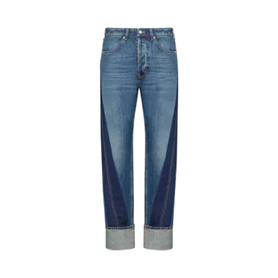 Alexander McQUEEN Twisted Stripe Jeans "Washed Blue"