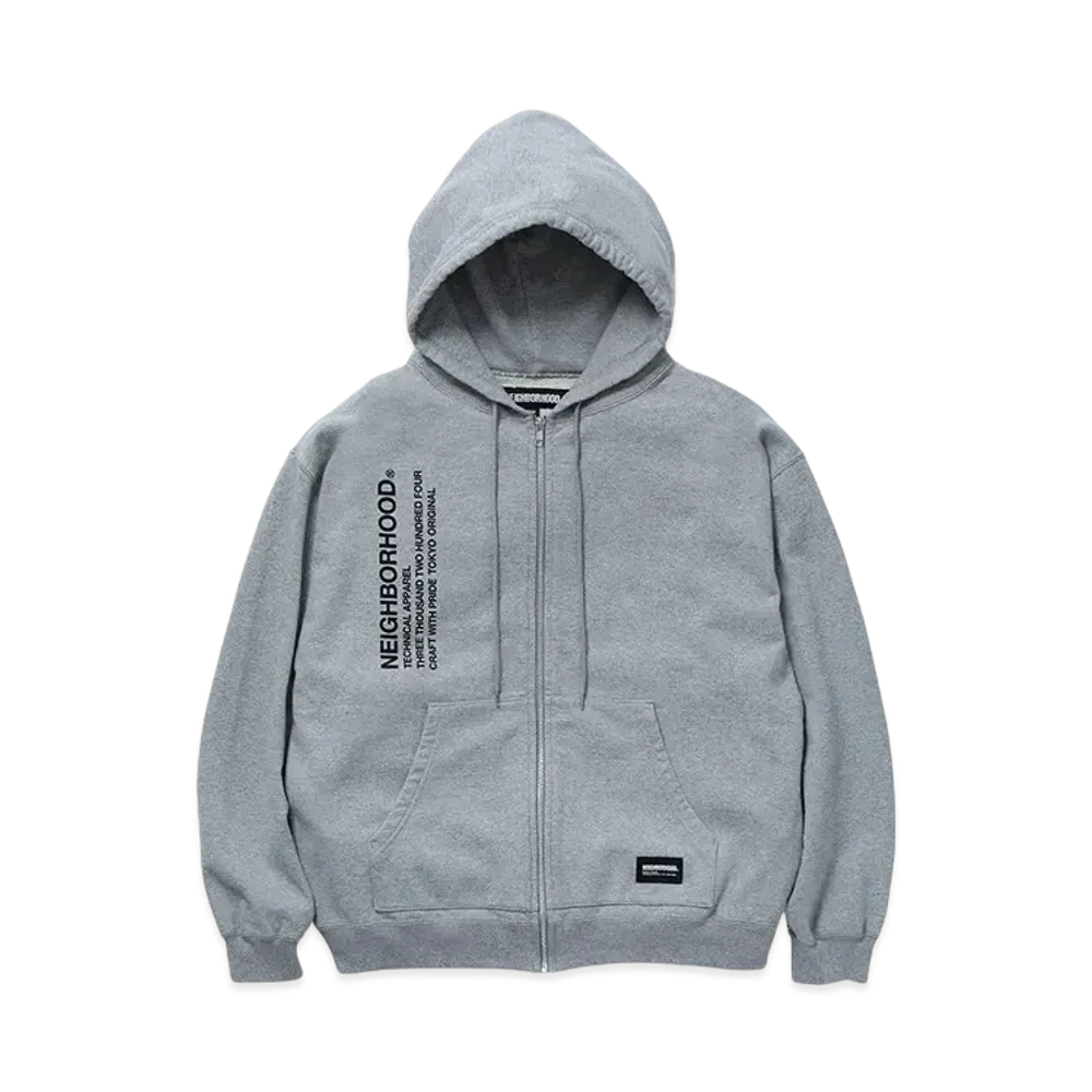 NEIGHBORHOOD Solid Sweat Zip Hoodie LS "Gray"