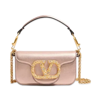Valentino Women's Loc Small Leather Shoulder Bag "Nude/Neutrals"