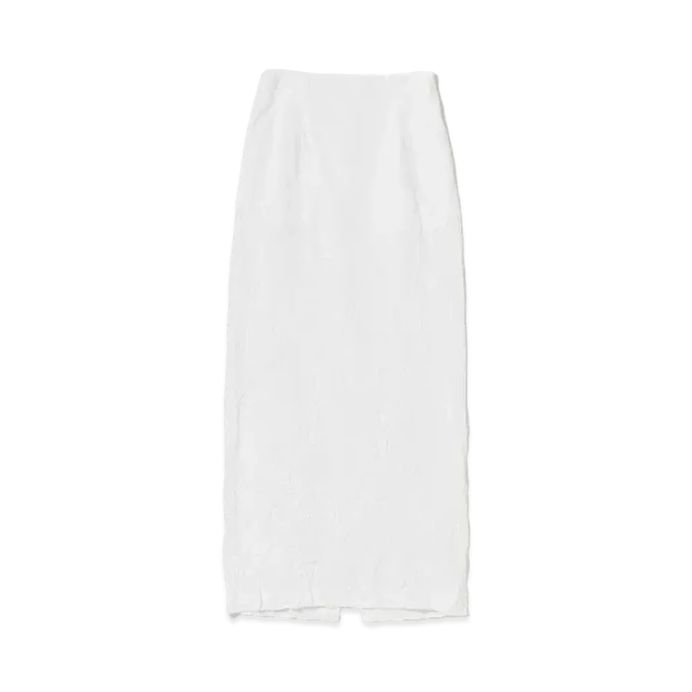 AURALEE Wrinkled Washed Finx Twill Skirt "White"