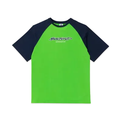 BlackEyePatch Beez-Eye-P Script Logo Raglan Tee "Navy/Green"