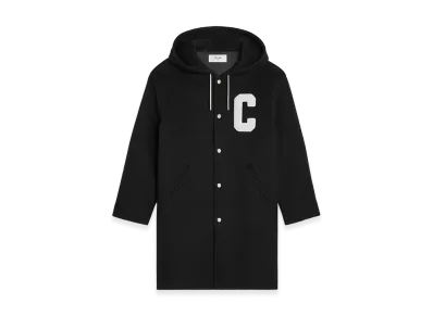 CELINE Double Face Wool College Hoodie "Black"