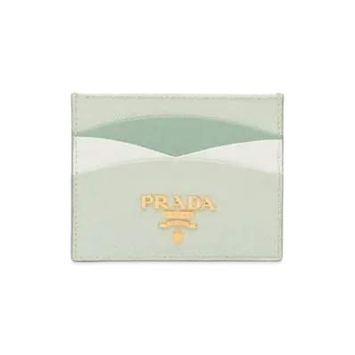 PRADA Saffiano Multicolor Card Holder "Pastel Green/Aquamarine"