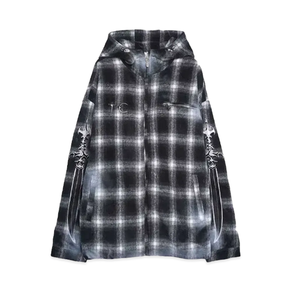 THUG CLUB Arab Sword Flannel Zip-up "BLACK"