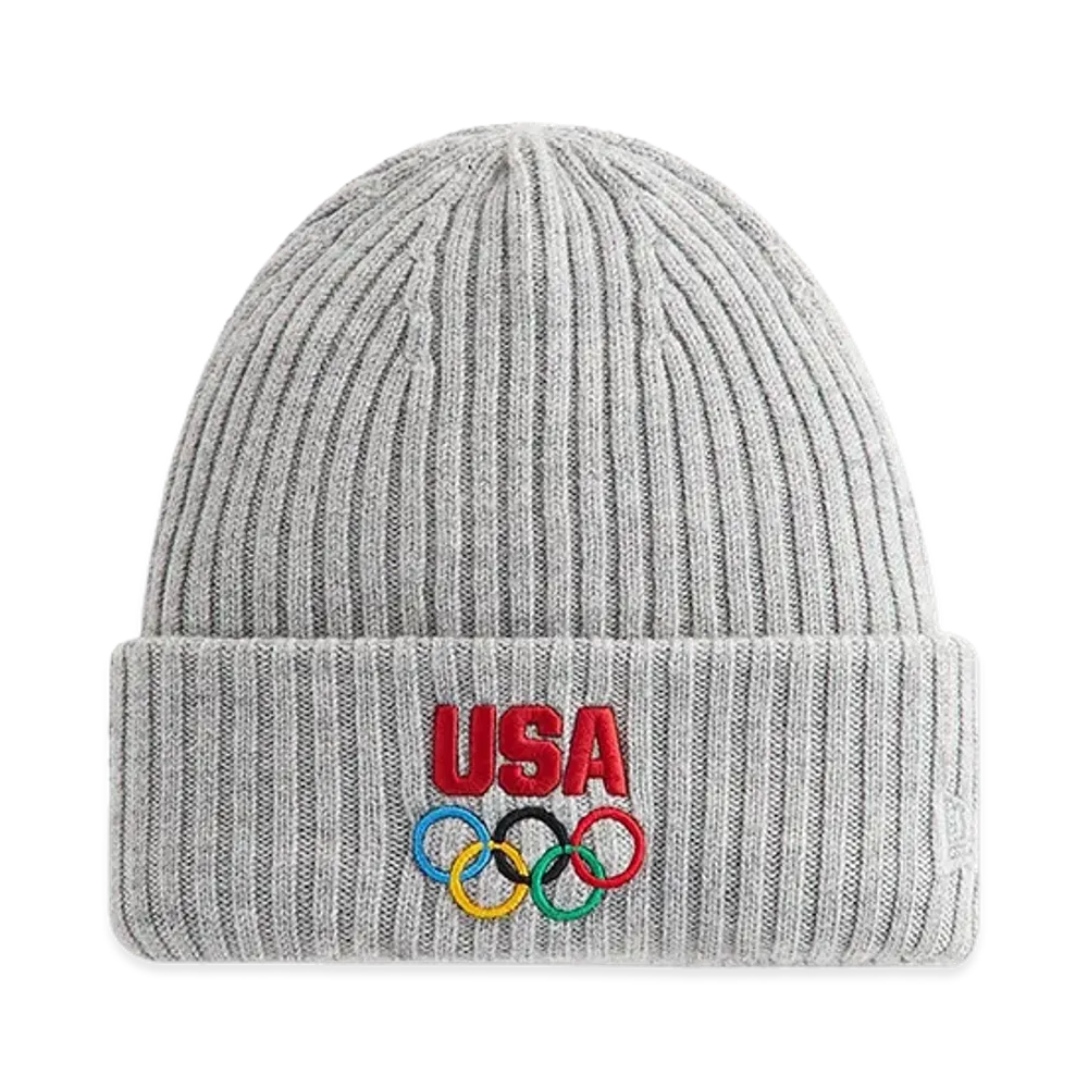 Kith x NEW ERA x Team USA Knit Mia Beanie "Light Heather Grey"
