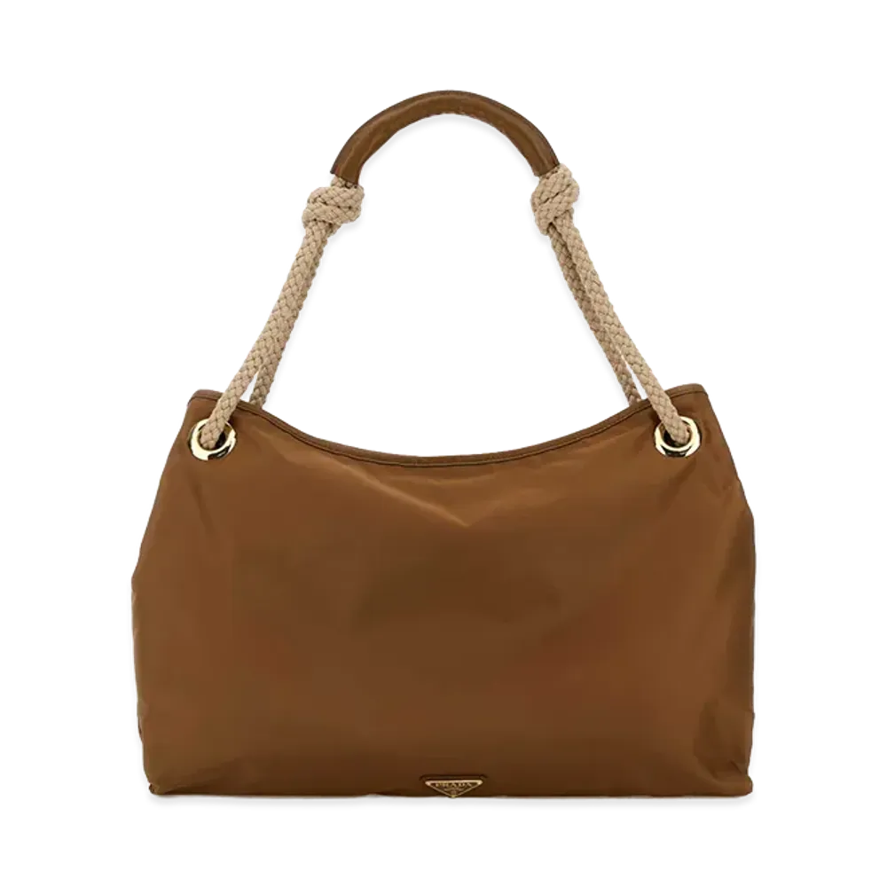 PRADA Women's Fabric Shopping Bag "Camel"