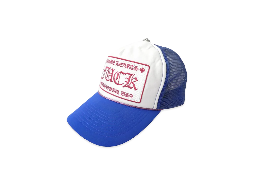 クロムハーツトラッカー キャップ ファック "ブルー"