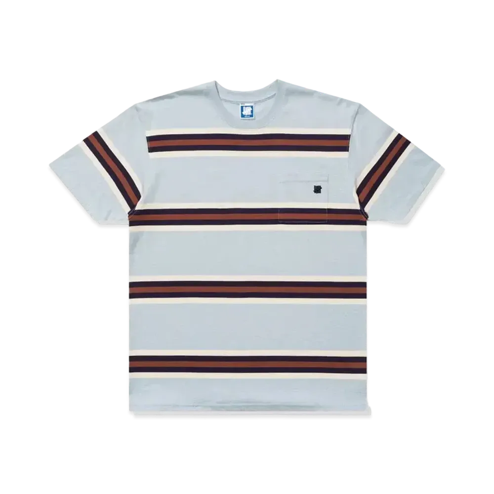 UNDEFEATED S/S Stripe Pocket Tee "Lt Blue"