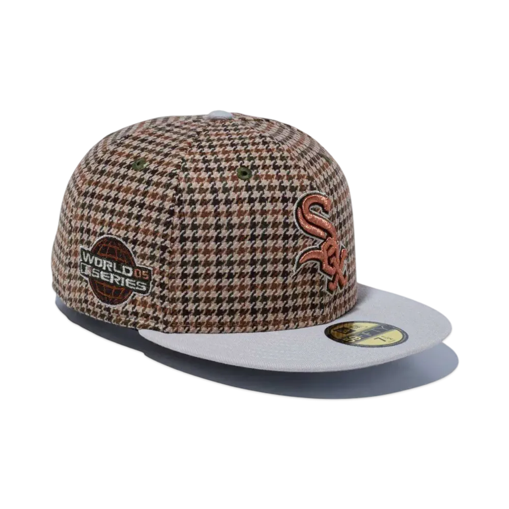 NEW ERA 59Fifty Houndstooth Chicago White Sox Stone Visor "Multi"