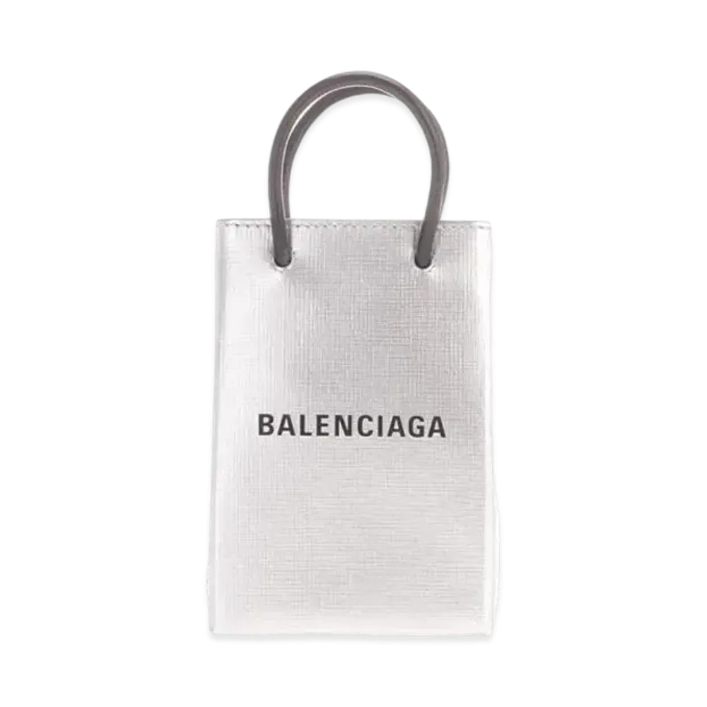 BALENCIAGA Leather Handbag "Silver"