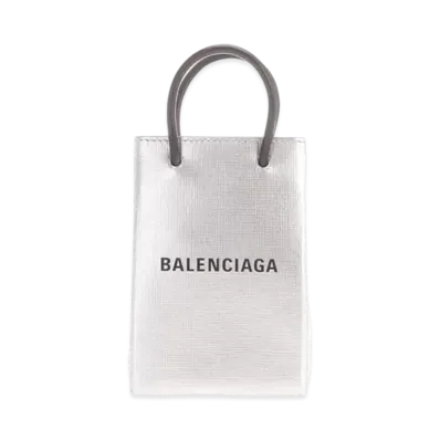 BALENCIAGA Leather Handbag "Silver"