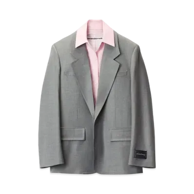 Alexander Wang Prestyle Dickie Oversize Jacket "Light Heather Gray"