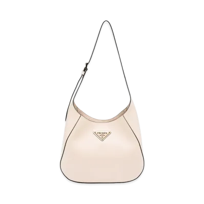 PRADA Women's Powder Leather Shoulder Bag "Beige"