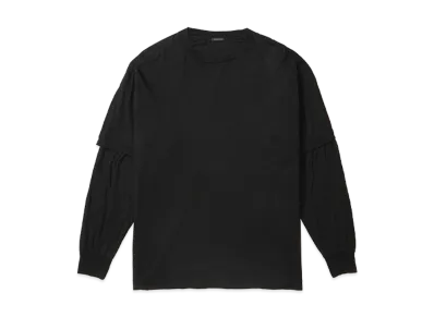 COMOLI Thin Cotton Layered T-Shirt "Black"