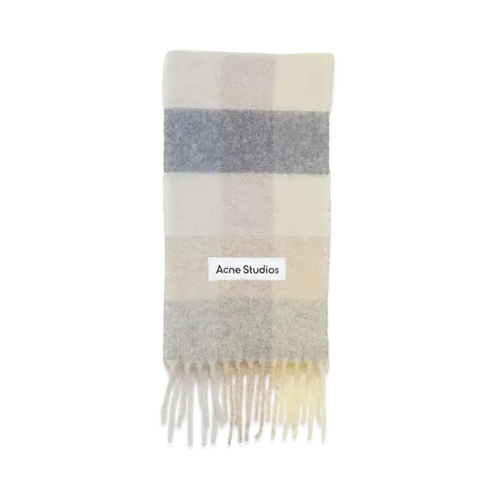 Acne Studios Mohair Check Scarf "Vanilla/Beige/Lavender"