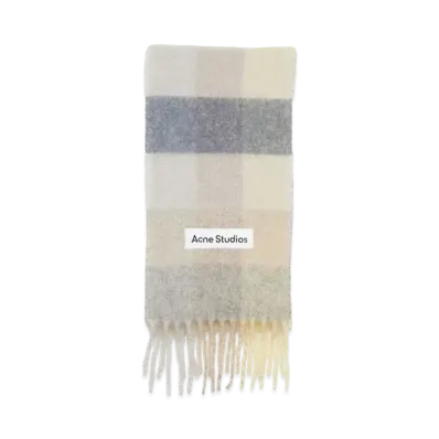 Acne Studios Mohair Check Scarf "Vanilla/Beige/Lavender"