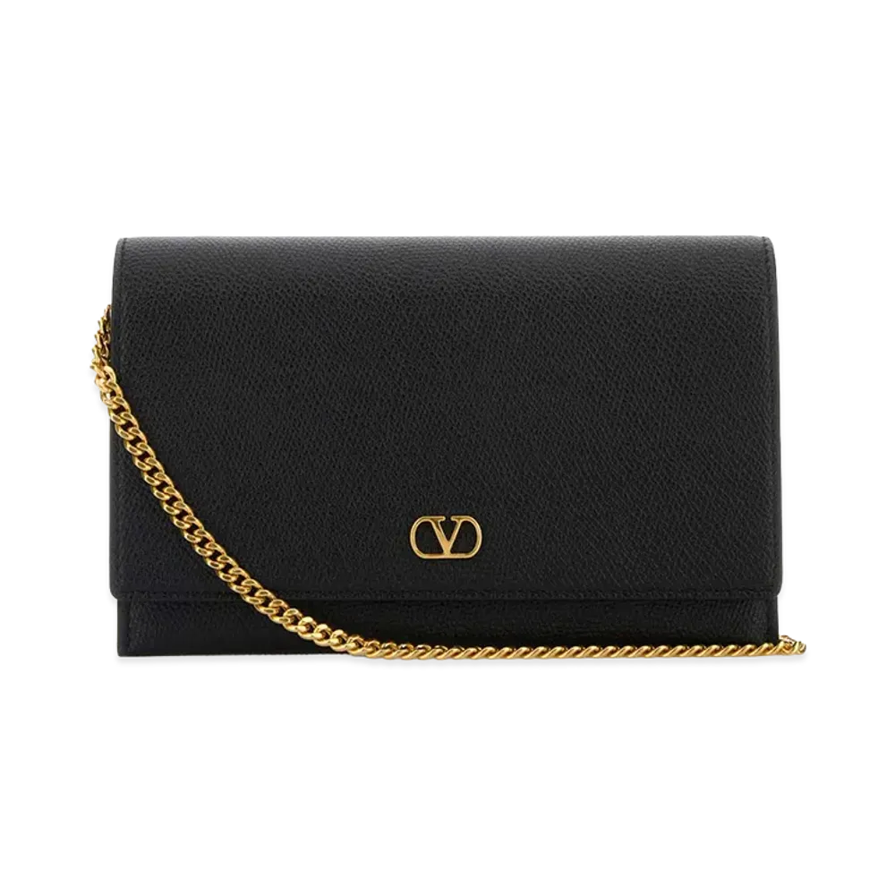 Valentino Women's Leather Vlogo Signature Clutch "Black"