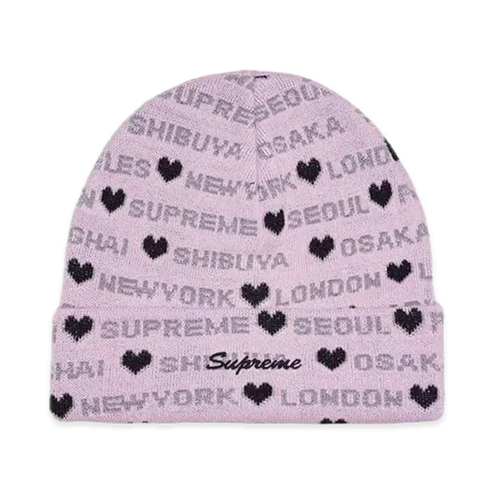 Supreme Hearts Beanie "Light Pink"