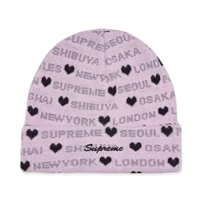 Supreme Hearts Beanie "Light Pink"