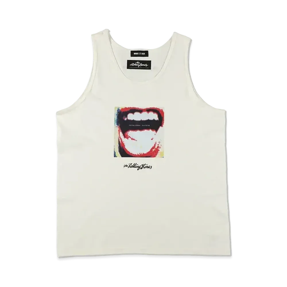 WIND AND SEA x The Rolling Stones Black Tongue 1972 Tank Top "White"