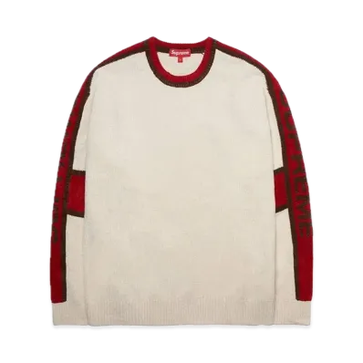 Supreme Stripe Chenille Sweater "White"
