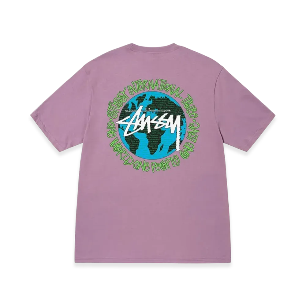 Stussy One World Tee Black "Orchid"
