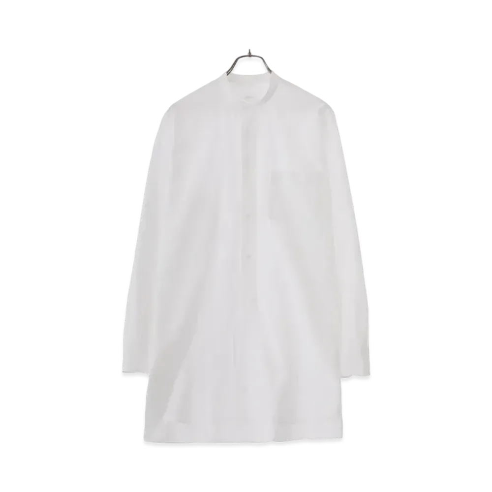 COMOLI Band Collar Shirt "White"