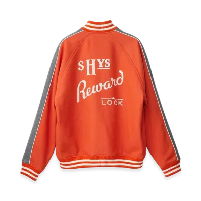 HYSTERIC GLAMOUR HG Reward Embroidered Stadium Jacket "Orange"