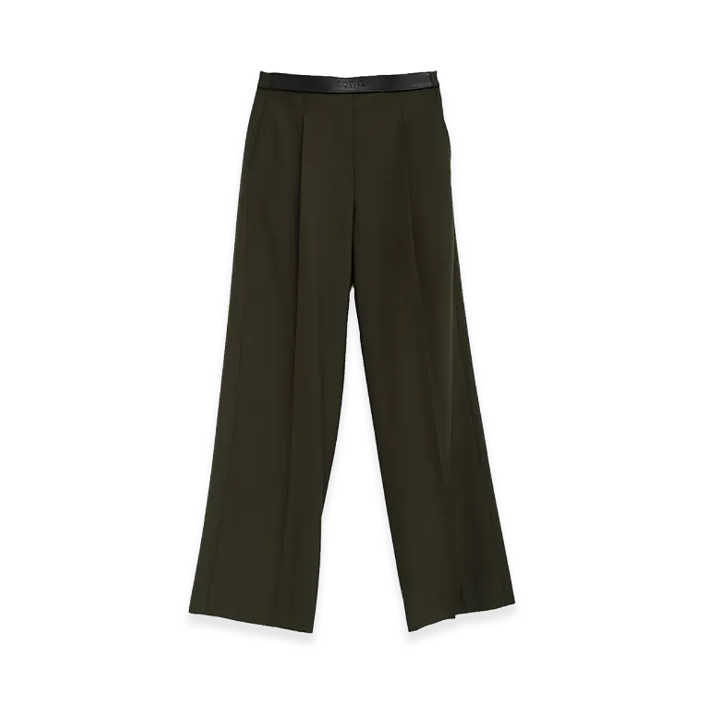 LOEWE Women's Wool Trousers "Green"