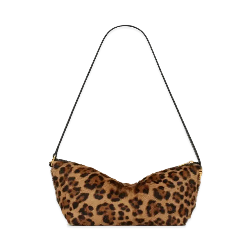 Saint Laurent Tuc Crossbody Bag In Leopard-Print Pony-Effect Leather "Naturel"