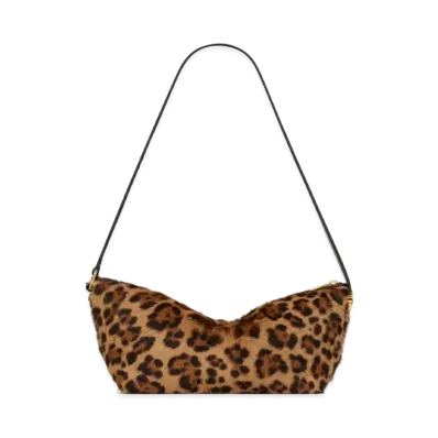 Saint Laurent Tuc Crossbody Bag In Leopard-Print Pony-Effect Leather "Naturel"