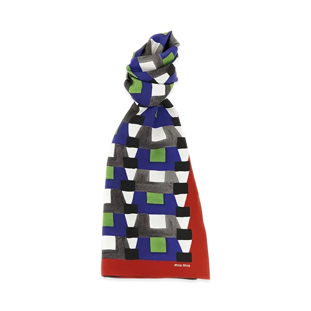 MIU MIU Women's Medium Silk Scarf "Multicolor"