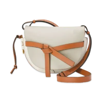 LOEWE Small Gate Bag In Soft Calfskin "Ghost / Light Ghost"