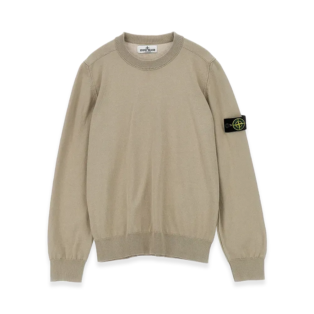 Stone Island Kids Logo Badge Sweater "Beige"