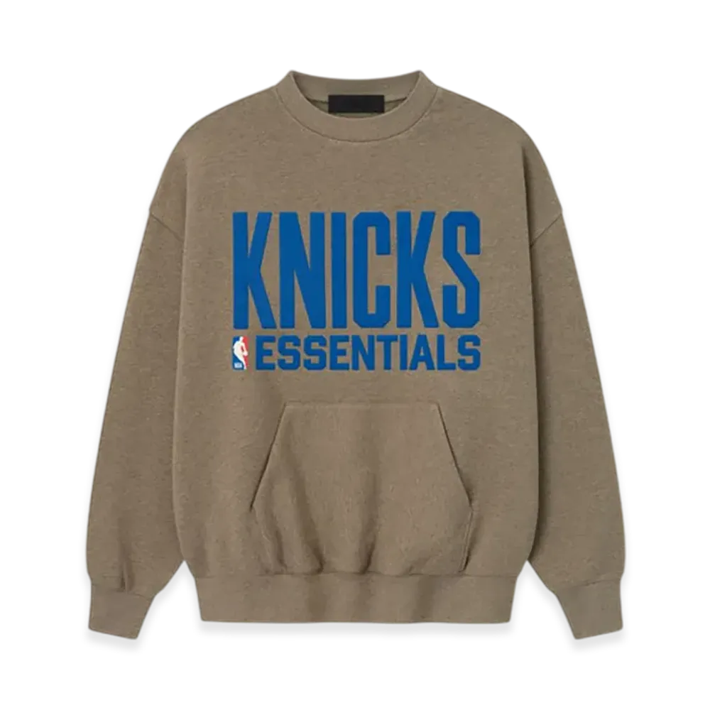 FEAR OF GOD ESSENTIALS Knicks Sport Crewneck "Homestead Heather"