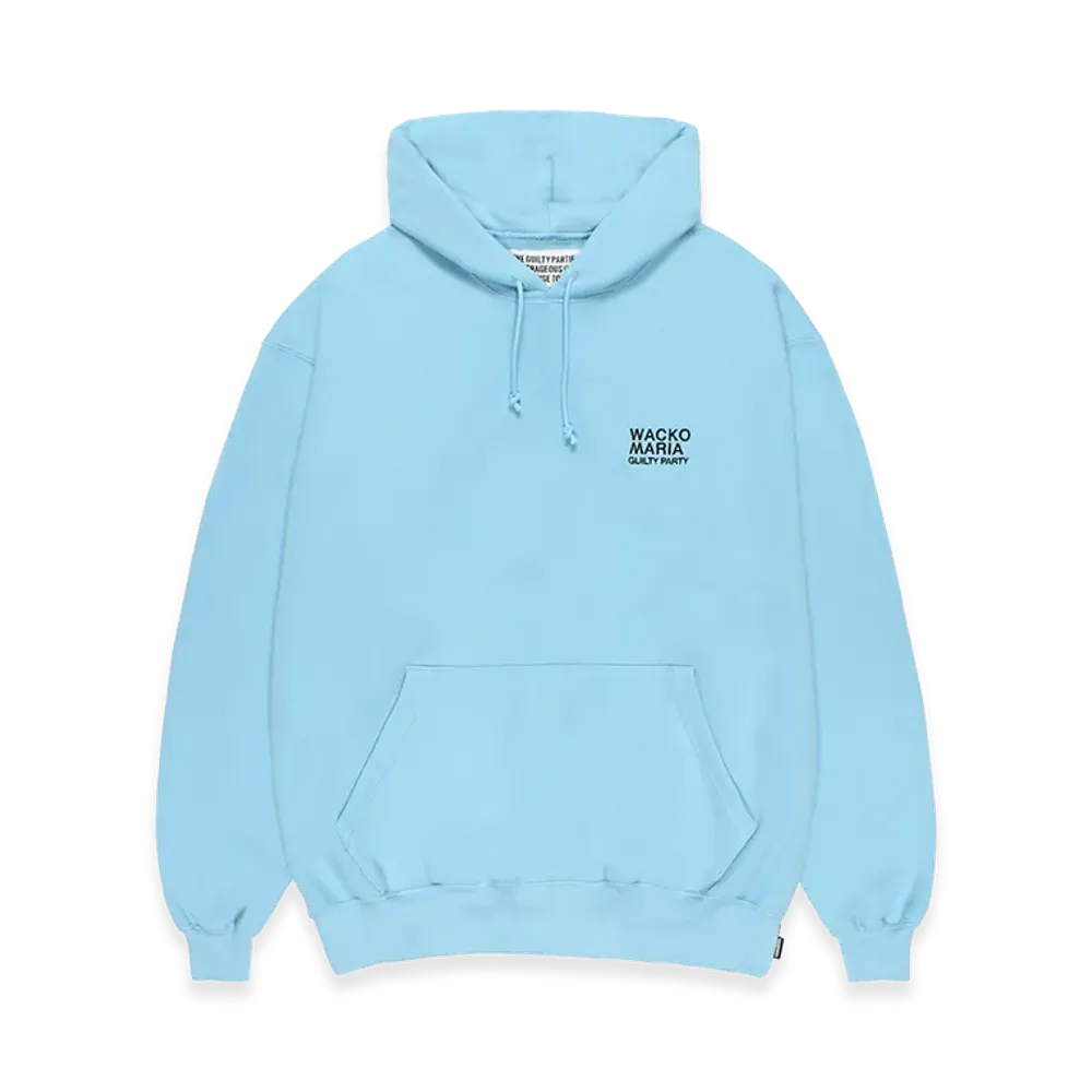 WACKO MARIA Middle Weight Hooded Sweat Shirt "Light Blue"