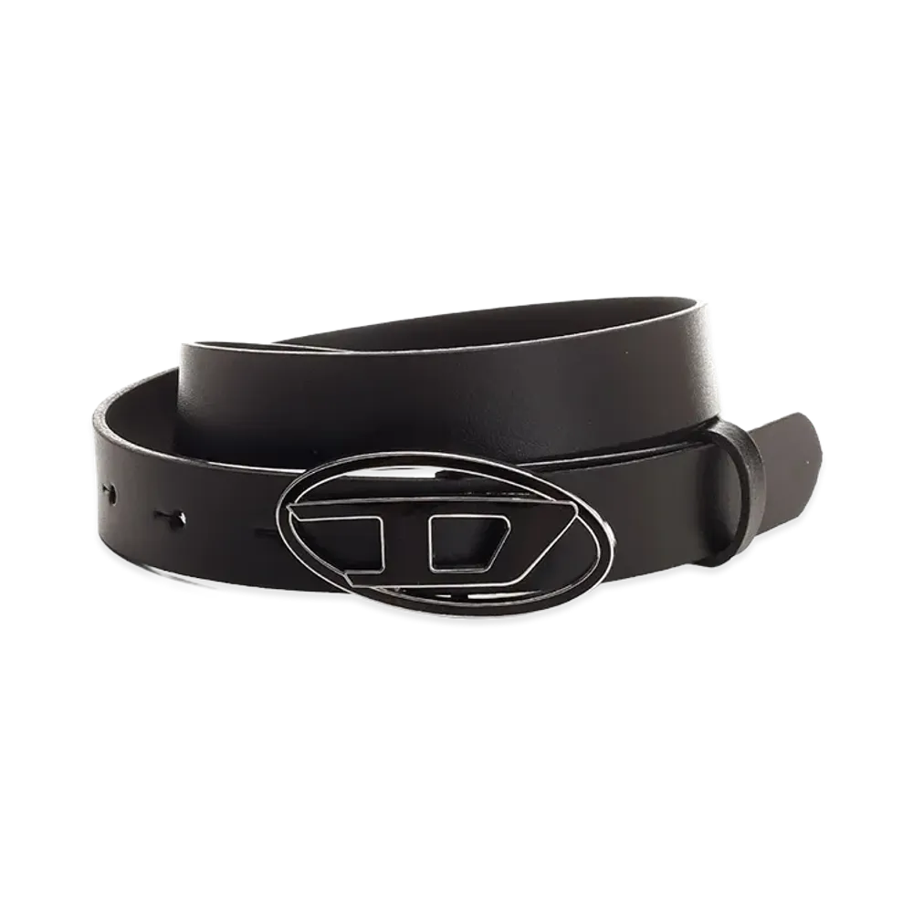 Diesel Women's "Oval D" Buckle Belt "Black"