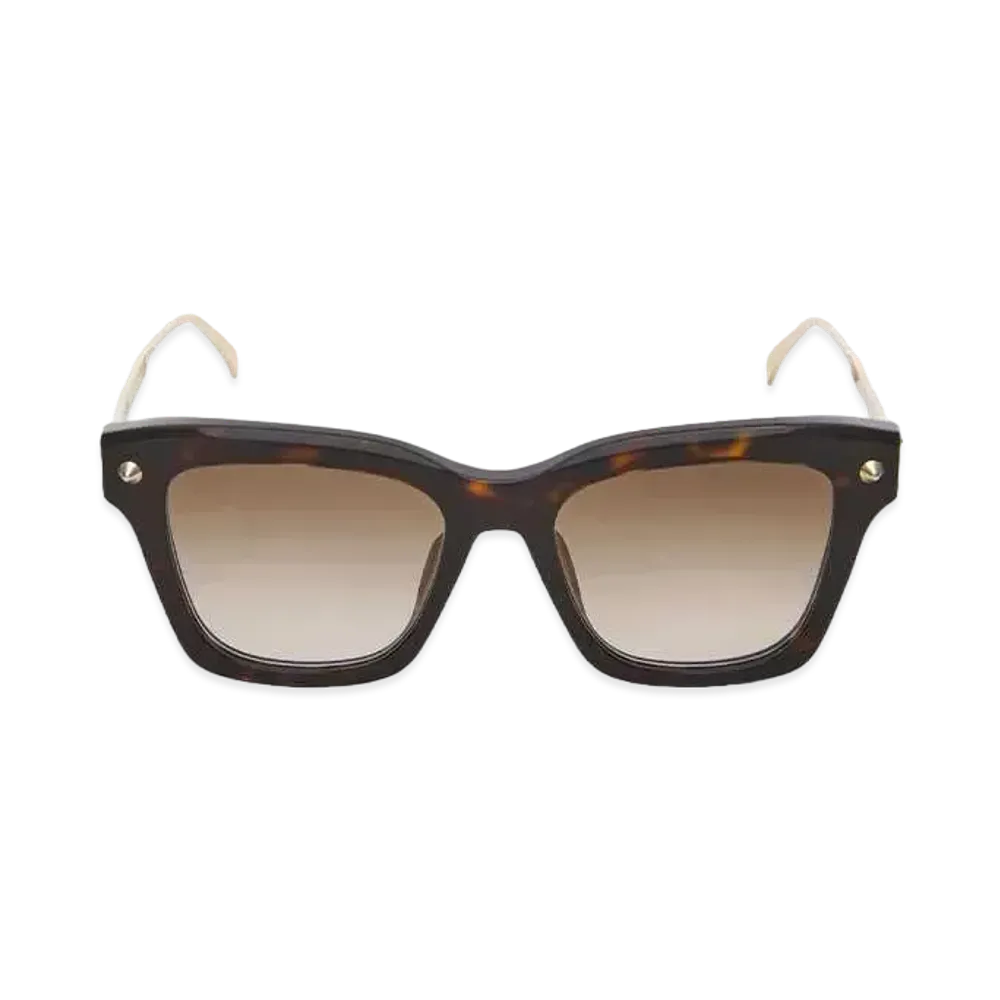Alexander McQUEEN Spike Studs Soft Square Sunglasses "Brown"