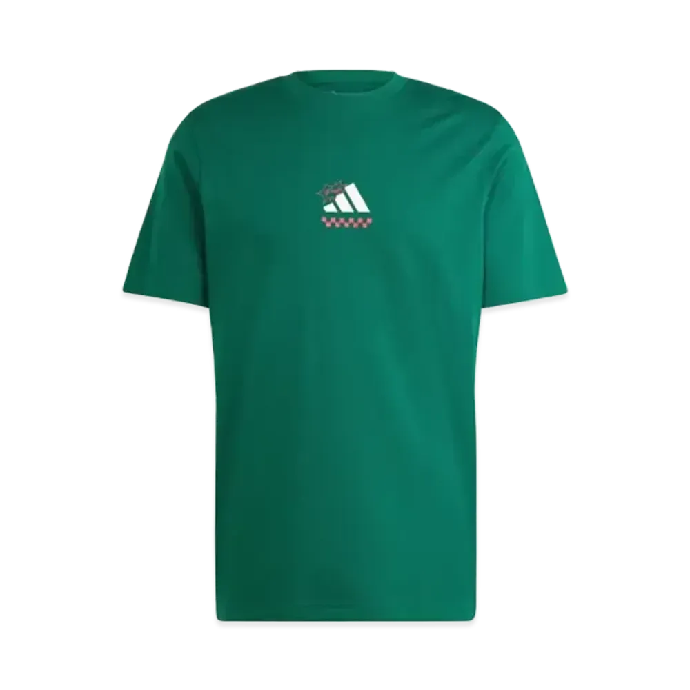 adidas Lounge Pizza Graphic Short Sleeve T-Shirt "Collegiate Green"