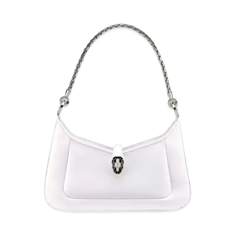 BVLGARI Serpenti Baia Shoulder Bag "Flash Diamond White"