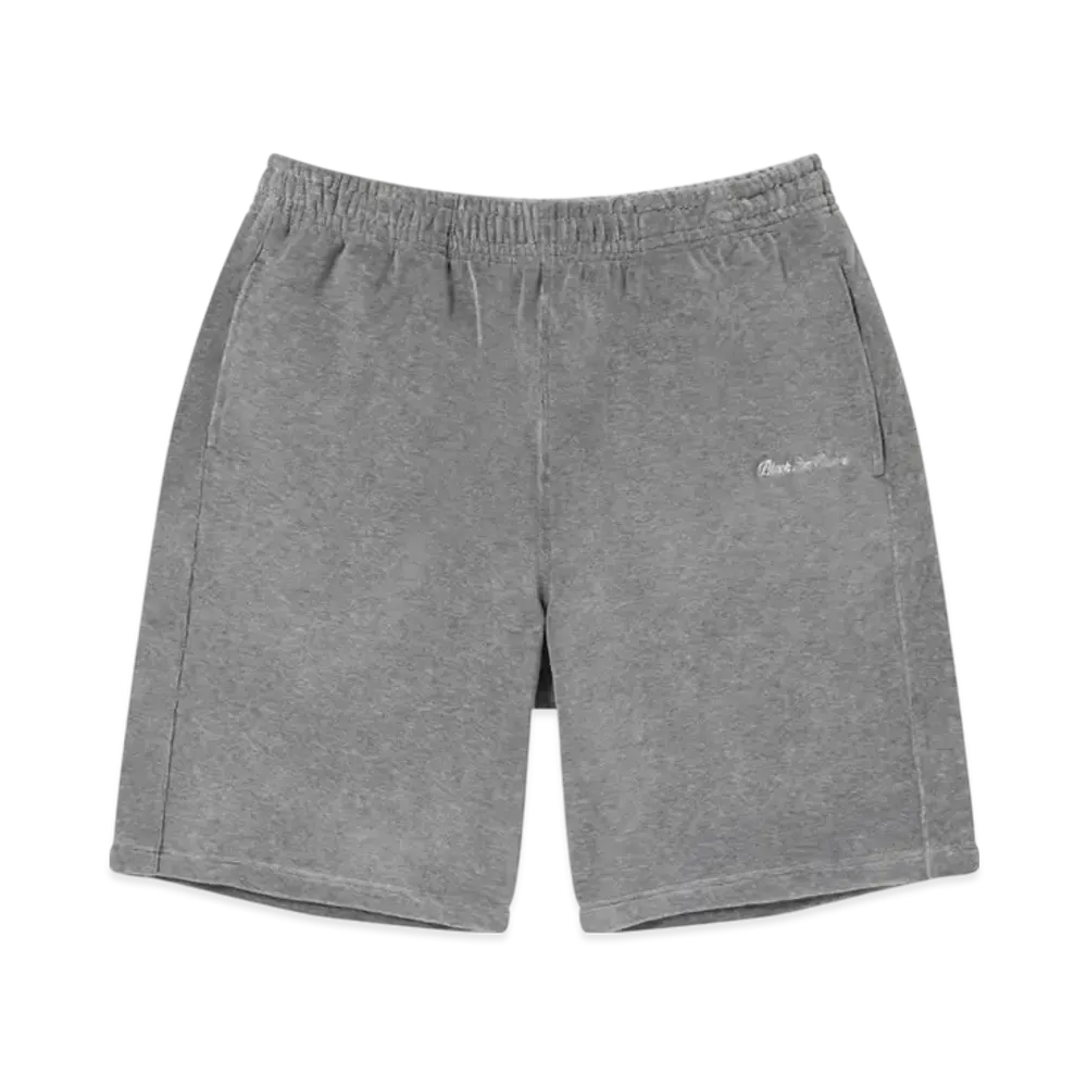 BlackEyePatch Script Logo Velour Shorts "Heather Gray"