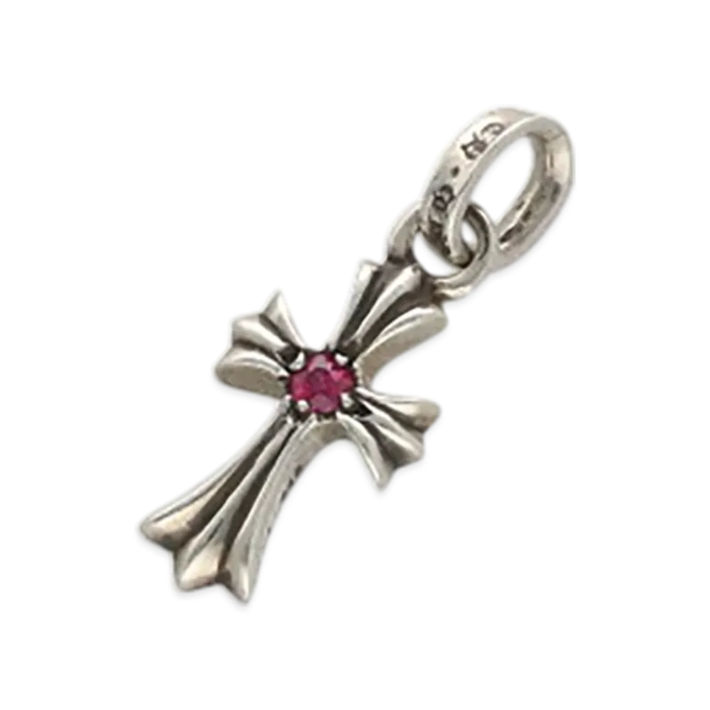 Chrome Hearts Cross Baby Fat Charm 1Ruby "Silver"