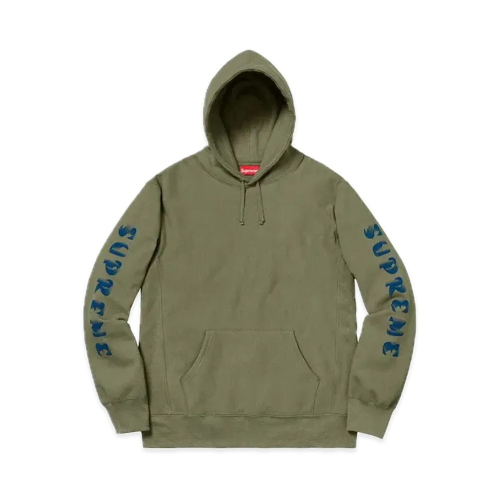 Supreme Gradient Sleeve Hooded Sweatshirt "Light Olive"
