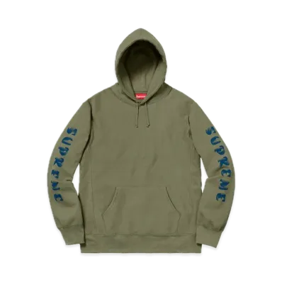Supreme Gradient Sleeve Hooded Sweatshirt "Light Olive"